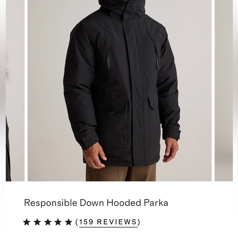 New with tags.. Quince Black Hooded Puffer Jacket